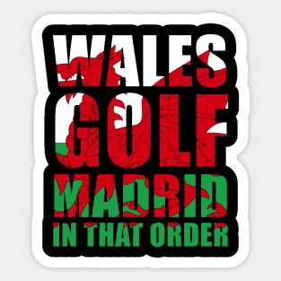 wales golf madrid Sticker